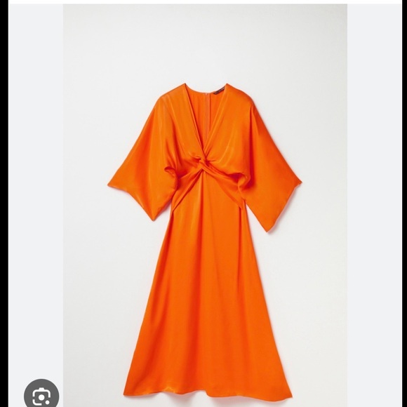 Silk Orange Maxi Dress - Picture 3 of 4